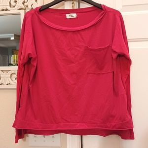 Ashlee by Amaryllis Pocket Long Sleeve Shirt Pink Women's Sz Small NWOT